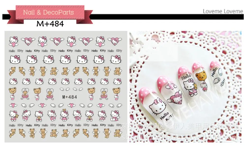 m484 5sheet Классический японский и корейский красивый мультяшный Переводные стикеры наклейки для ногтей для детей наклейки для ногтей m479-487 - Цвет: m484 5sheet