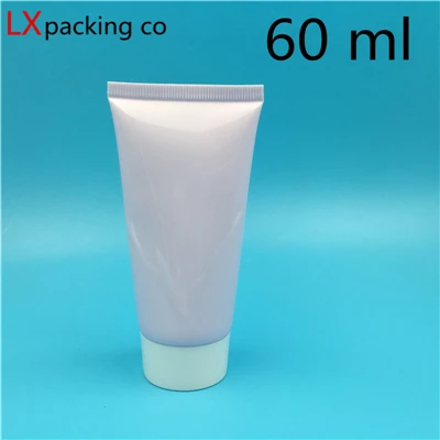 60 ml purple white 100 шт 60 мл синий розовый фиолетовый пустые пластиковые тюбики бутылки многоразовые Пустые Косметические Контейнеры упаковка черная крышка - Цвет: 60 ml purple white