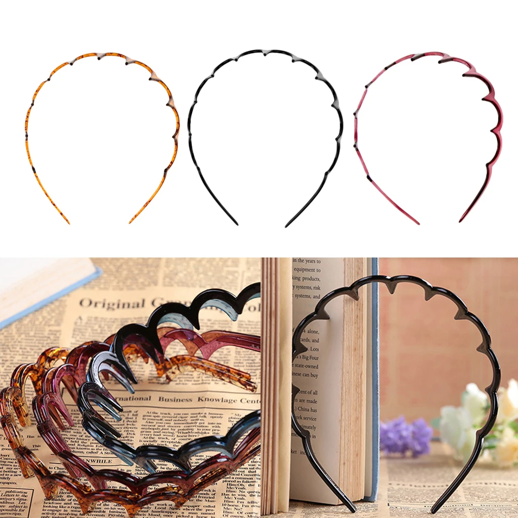 Женская пластиковая волнистая лента для волос повязка на голову с глубокими