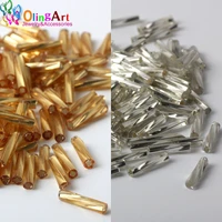 olingart gold and silver color tube 9mm11mm15mm 20g twist bugles glass seed beads wholesale accessory necklace jewelry making
