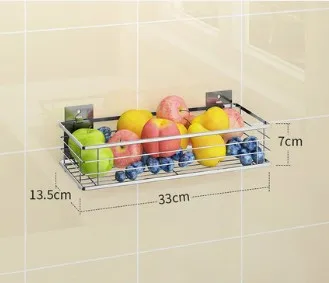 fruit rack 304 нержавеющая сталь кухонная стойка настенная разделочная доска нож с доской держатель поставки приправа для хранения бесплатно пробивая - Цвет: fruit rack