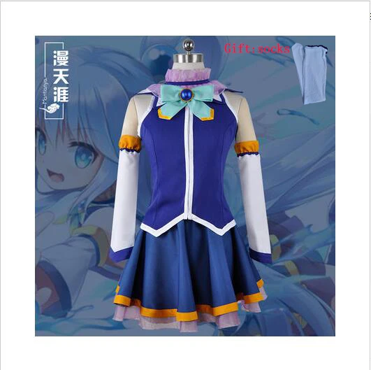 [Сток] аниме Konosuba Aqua Akua полный комплект униформы косплей костюм S XXL Новый стиль