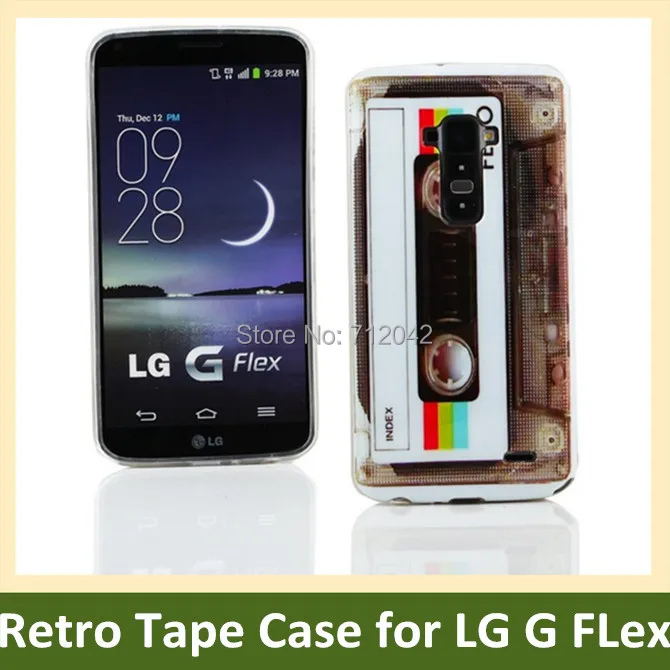 Ретро Кассетная лента с рисунком в горошек женская для LG G Flex D958 винтажный Чехол