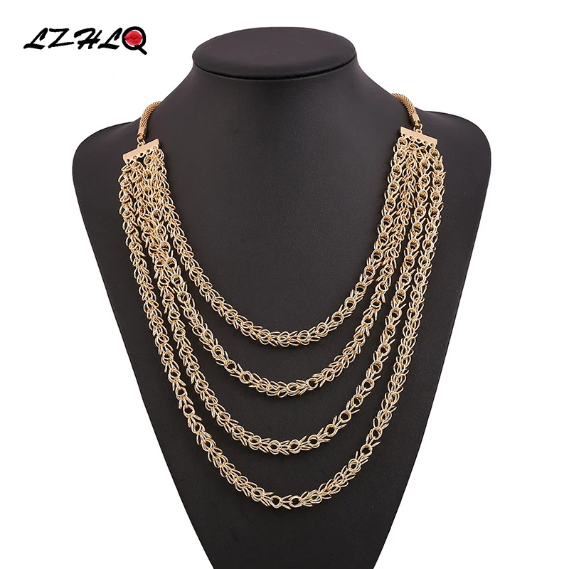 Винтажное многослойное ожерелье с кисточками геометрические толстые