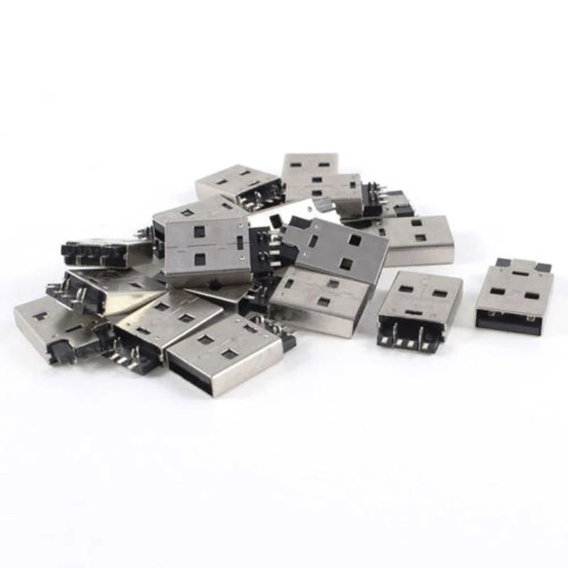 Штекерный разъем USB 2 0 типа А 180 градусов 4 контакта фута кабель DIP для пайки 20 шт. |