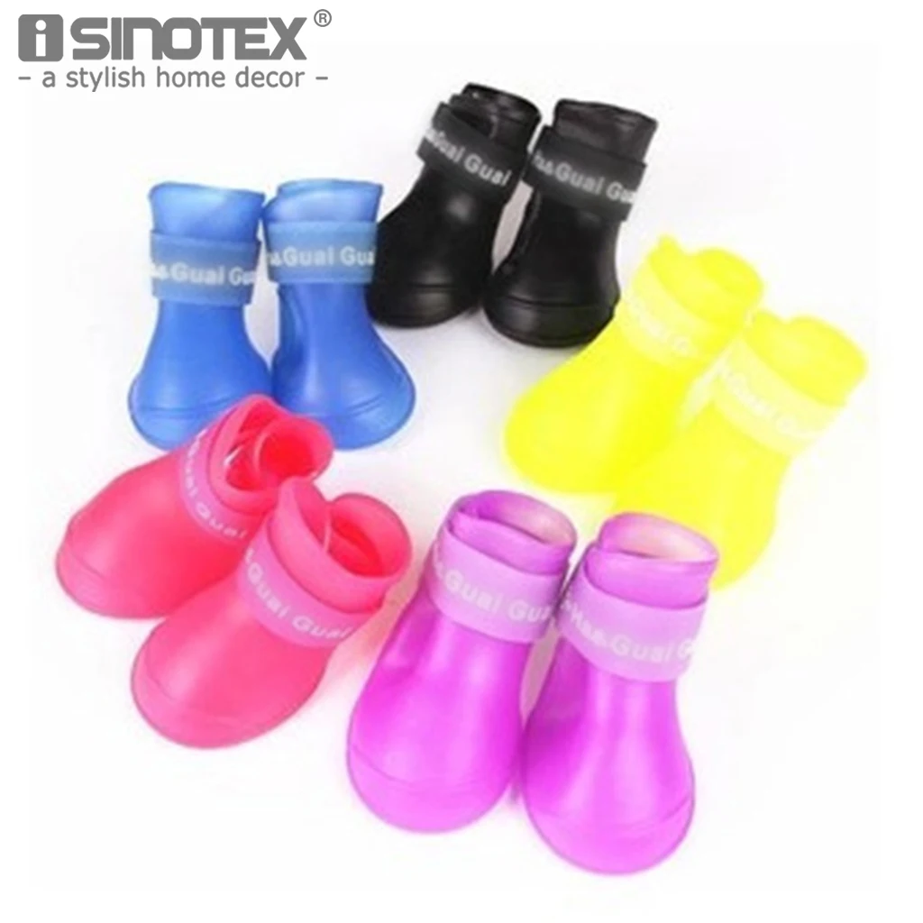 Резиновые ботинки для щенков 4 шт./компл. милые резиновые карамельных цветов