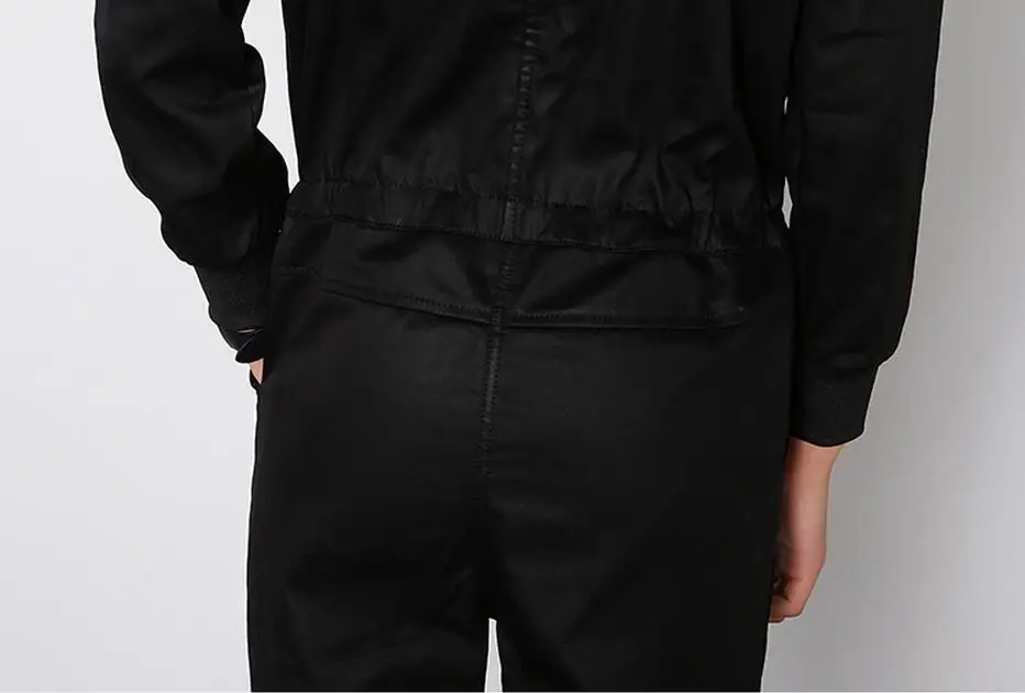 Men's Black Casual Fashion Overalls Suspender Trousers Long Sleeve Pants 96% Cotton |