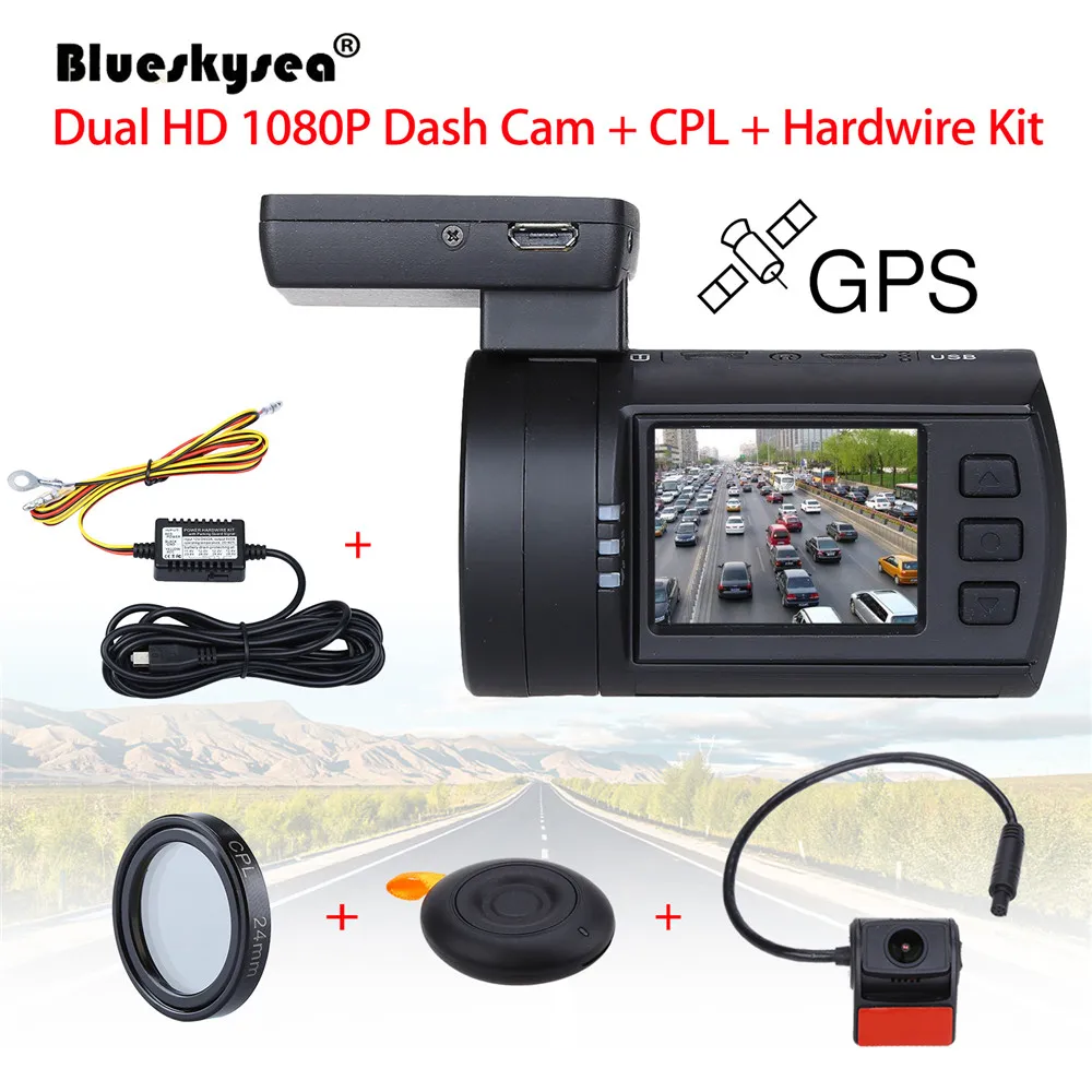 Камера Автомобильный видеорегистратор Blueskysea Dash Cam HD 1080P 0906 1 5 &quotLCD GPS IMX291 ночное
