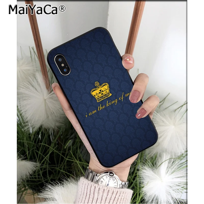 Силиконовый чехол MaiYaCa King Queen Crown из ТПУ для Apple iPhone 8 7 6 6S Plus X XS MAX 5 5S SE XR | Мобильные
