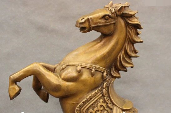 Бесплатная доставка 006263 12 дюймовая китайская Фэншуй Бронзовая статуя со знаками