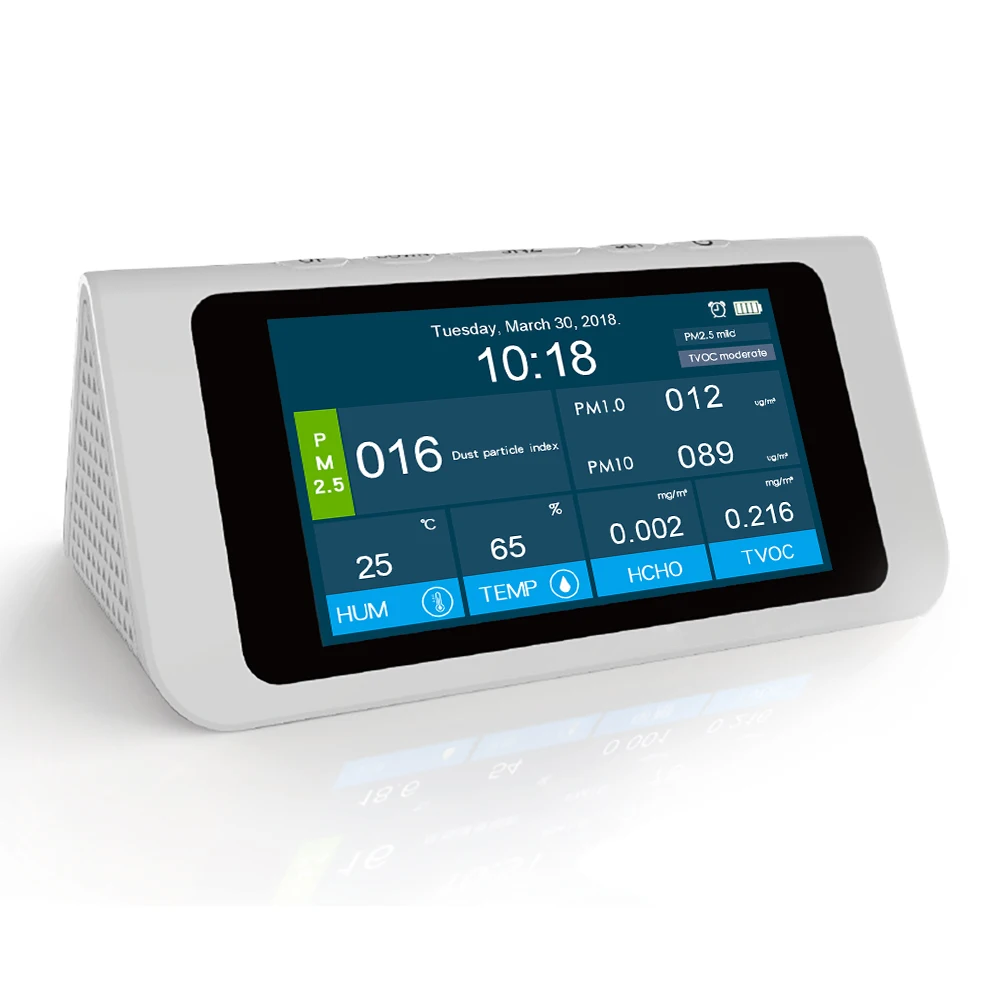 HCHO PM1.0 PM2.5 PM10 детектор tvoc Измеритель температуры и влажности PM 2,5 анализатор газа защита дома AQI монитор качества воздуха