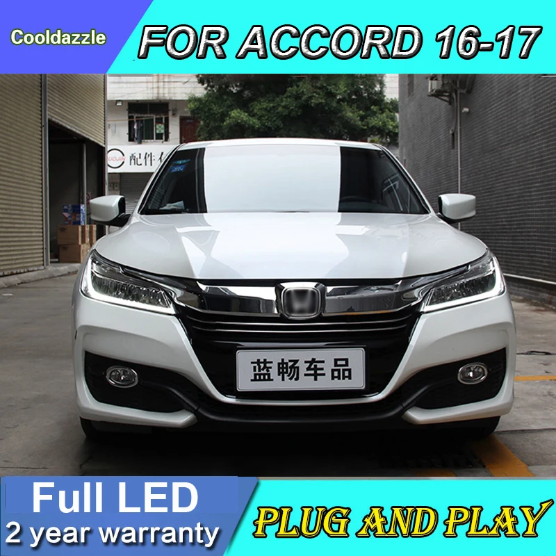 Автомобильный Стайлинг чехол для Honda Accord светодиодный фары 2016 2017 год автомобиль