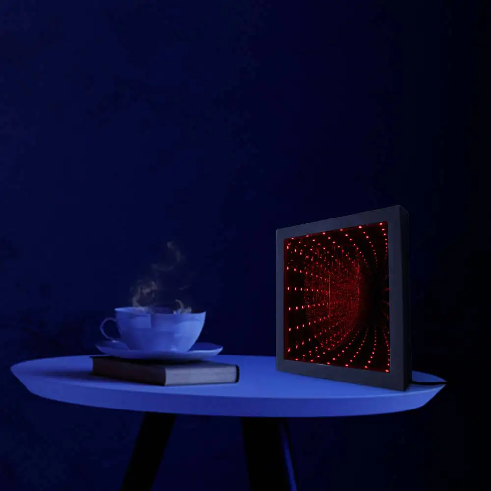 3D эффект, безымного Маска Гая Фокса, форма, бесконечность, зеркальная рамка V для Vendetta, светодиодный вихревой туннель, мезмеризирующее иллюзионное зеркало