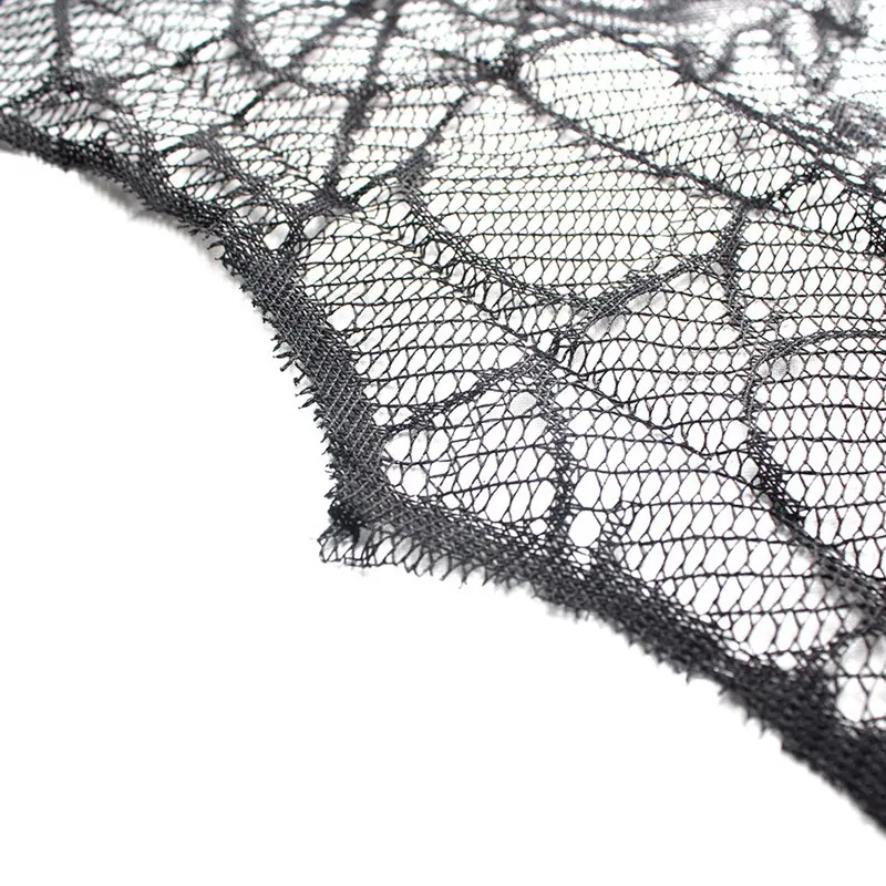 OurWarm 1pc Halloween Decoration 74x22 inch Black Lace SpiderWeb Tablecloth Leaf Table Runners Web Fireplace Mantle | Дом и сад