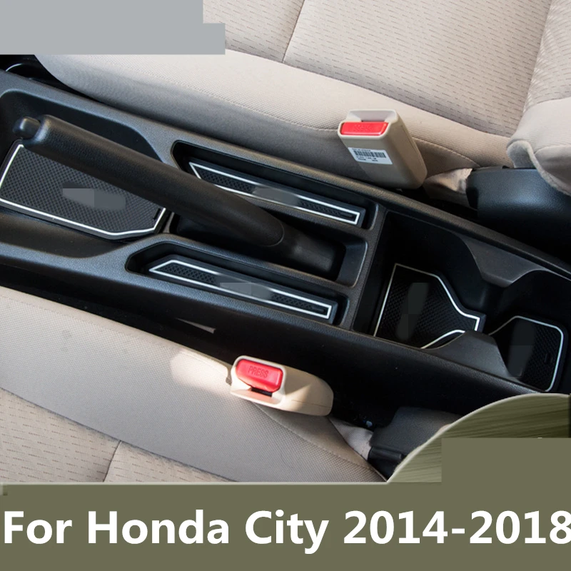 Для Honda City 2014 2018 резиновый коврик для двери Противоскользящий подстаканник