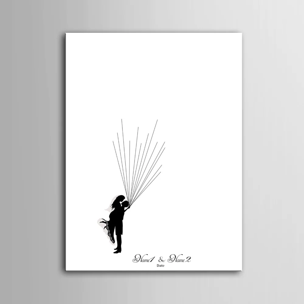 Отпечатки пальцев дерево подпись холщовая живопись пара подарок на свадьбу для