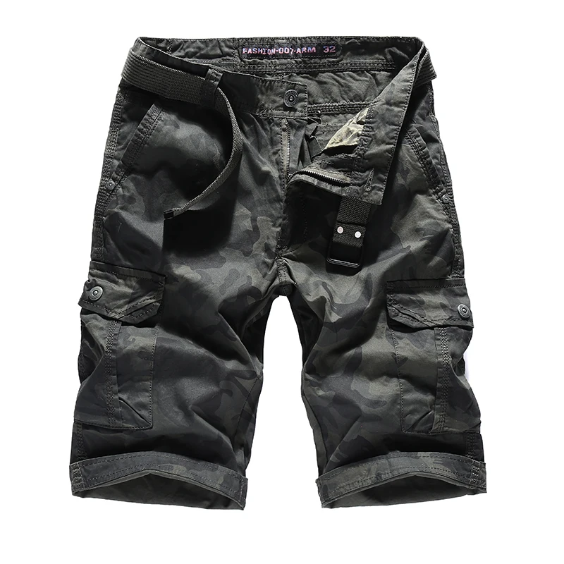 Летние мужские камуфляжные шорты с поясом 2020 новые хлопковые повседневные