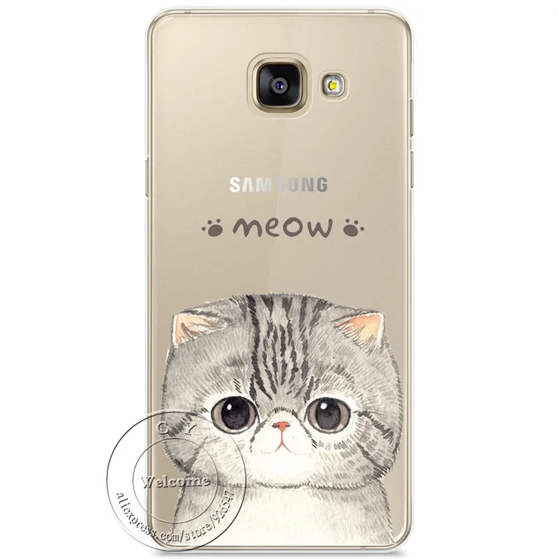 Жесткий чехол с милым мультяшным котом для Samsung Galaxy A3 A5 A7 J1 J3 J4 J5 J6 J7 J8 A6 A8 Plus 2018 2016