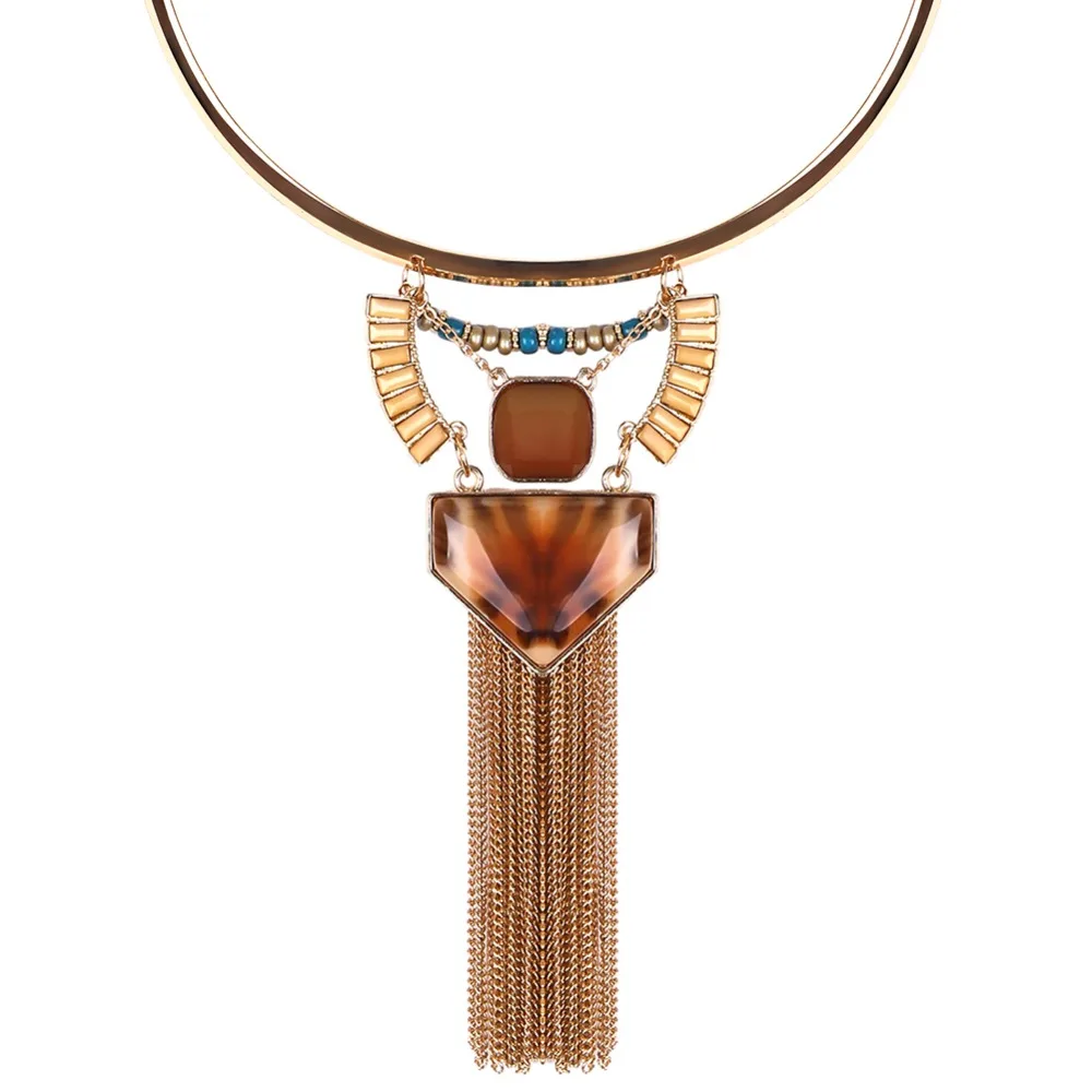 Золото колье ожерелье новинка ювелирных изделий 2016 модные кристалл кисточкой