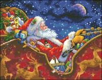 gold collection lovely counted cross stitch kit santas midnight ride christmas santa and sleigh gift dim 70 08934 08934
