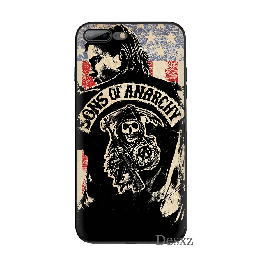 Силиконовый ТПУ чехол для телефона Sons Of Anarchy для iPhone 11 Pro X XS Max XR iPhone 6 6s 7 8 Plus 5 5S SE защитный чехол