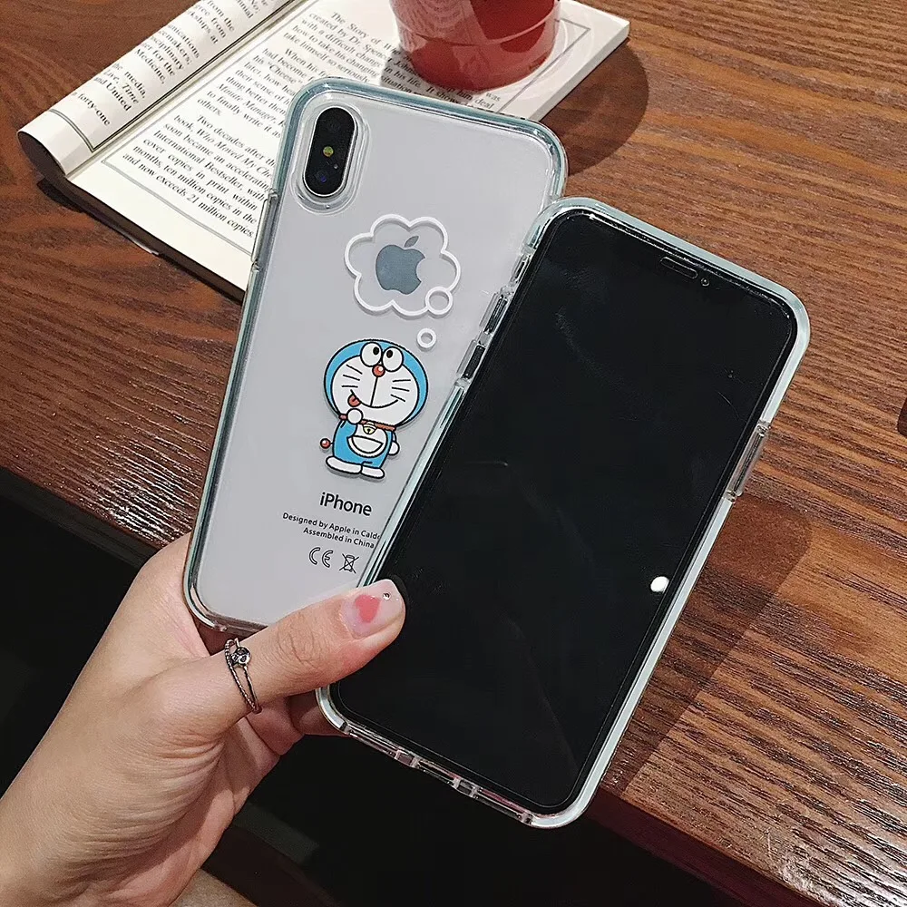 Японский милый Аниме Doraemon Moomin Красочные края чехол для телефона для iphone 11 pro X XS Max Xr 7 8 6 6s plus прозрачный мягкий силиконовый чехол