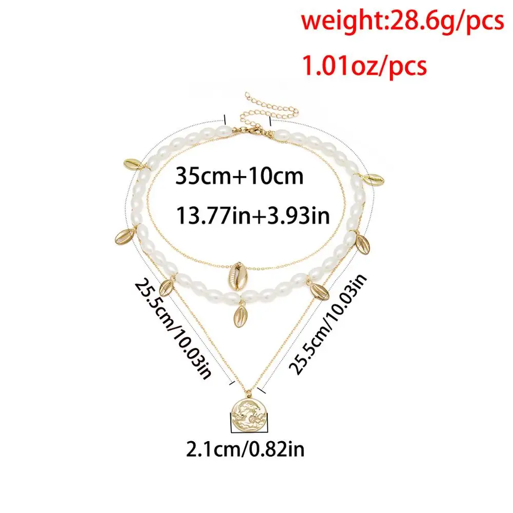 Имитация жемчуга колье подвески Морская раковина ожерелье s для женщин эффектное