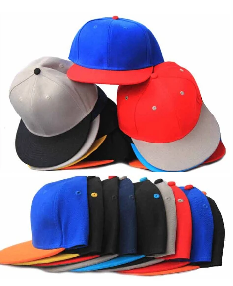 Newly 2 Tone Blank Plain Snapback Hats Hip-Hop Adjustable Bboy Baseball Cap For Men Women Mix Color Mix Order Free Shipping 001