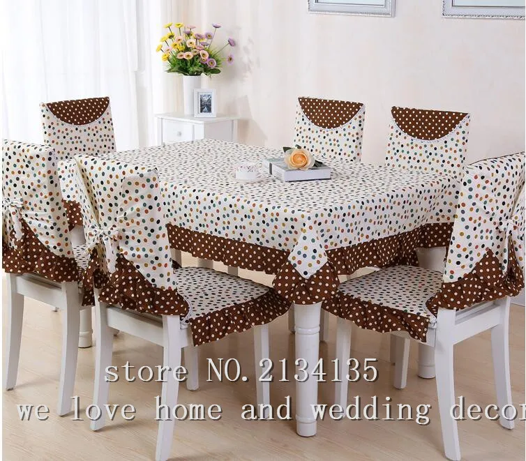 The chairs set round table cloth fabric dining pastoral suit tablecloth cushion | Дом и сад