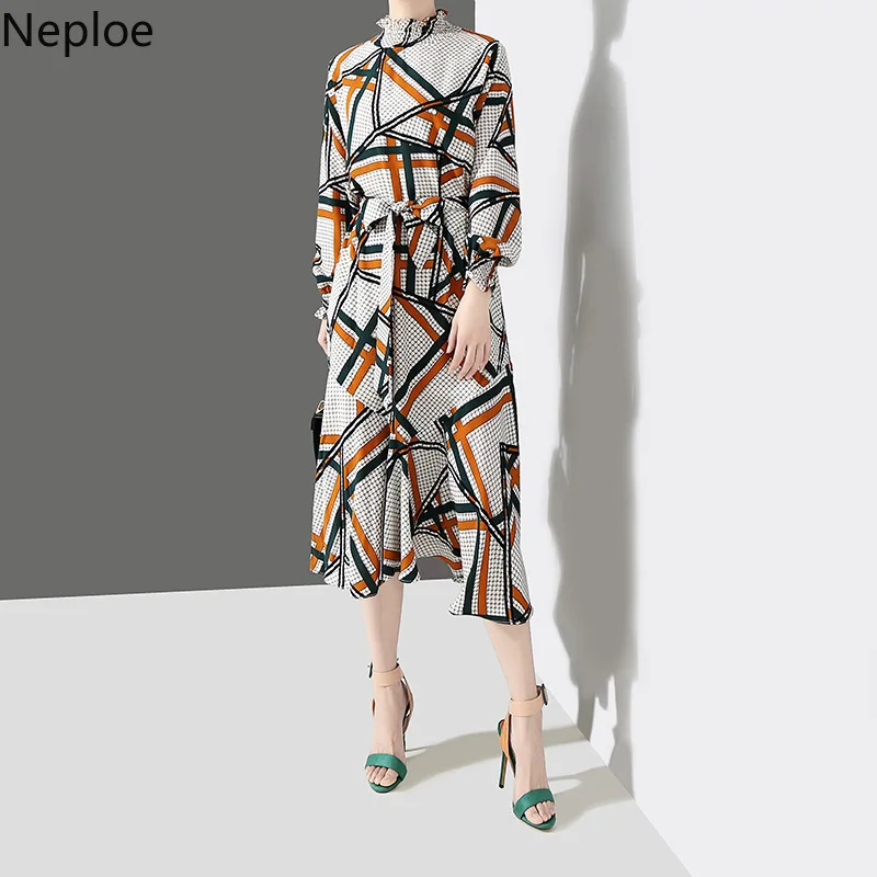 Neploe/весна-лето Новинка элегантное платье Mujer Vestidos асимметричное в полоску с