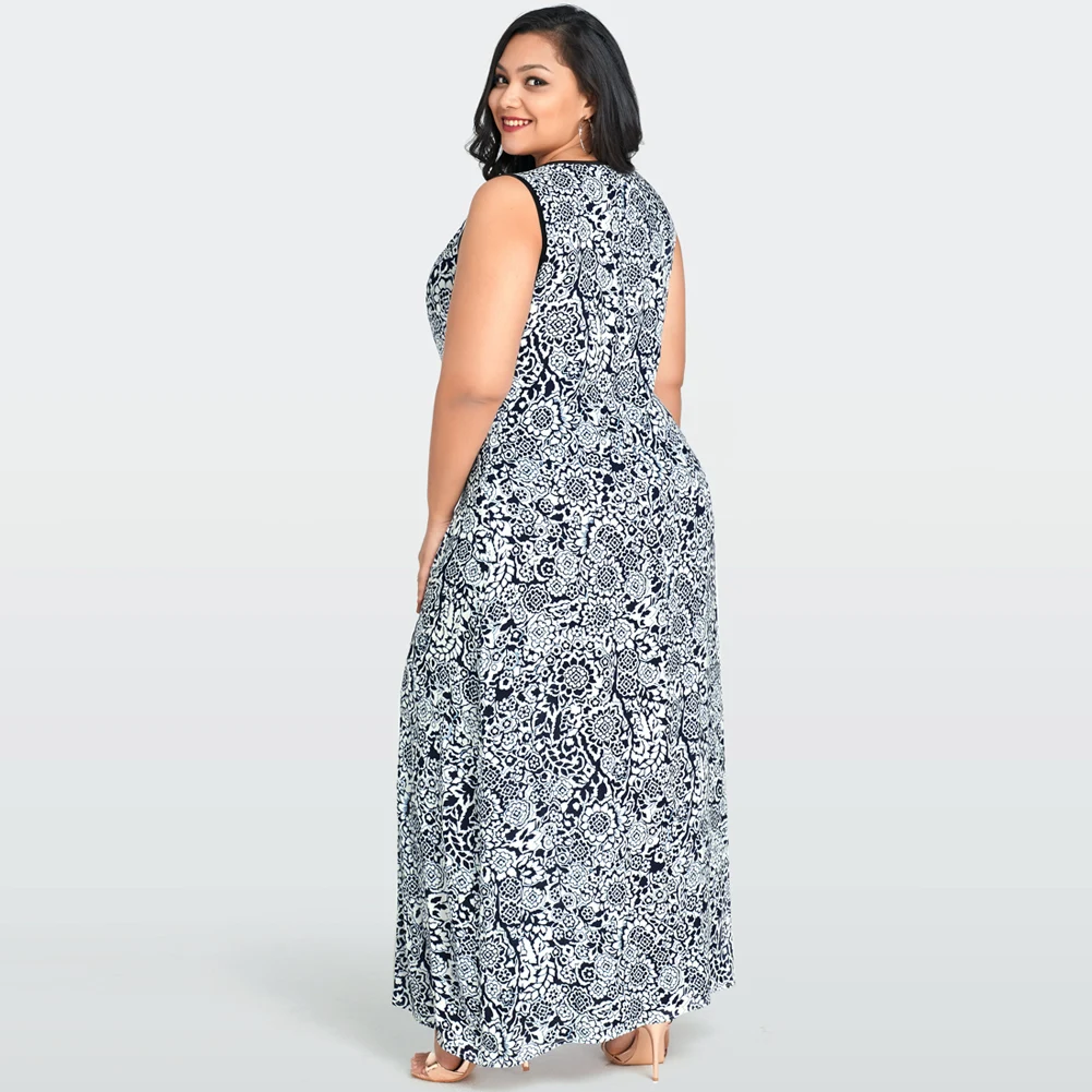 Женское винтажное платье в пол без рукавов с цветочным принтом|summer dress floral|maxi long