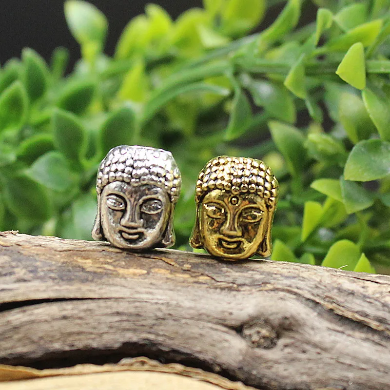 30pcs/lot High Quality Solid Silver Color Buddha Head Spacer Beads 11x9mm Decoration Charms DIY Jewelry Making Accessories | Украшения и