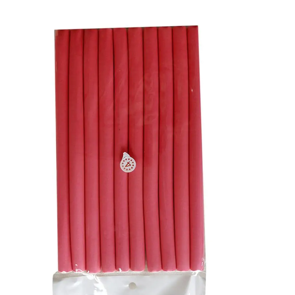 1.4x24cm red 10 шт. бигуди для завивки мягкое поролоновое гибкое скручивание локоны DIY плойка конусная уход бигуди сумки для завивки волос - Цвет: 1.4x24cm red