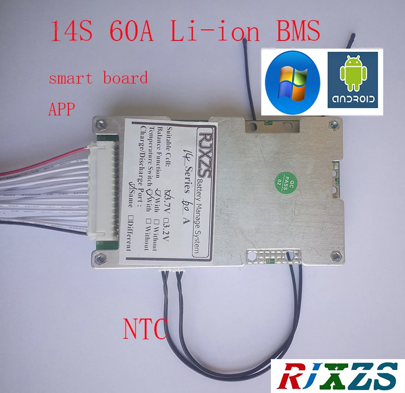 Плата защиты литий полимерных аккумуляторов 14S 60A BMS/PCM/PCB для 14 ячеек аккумулятор