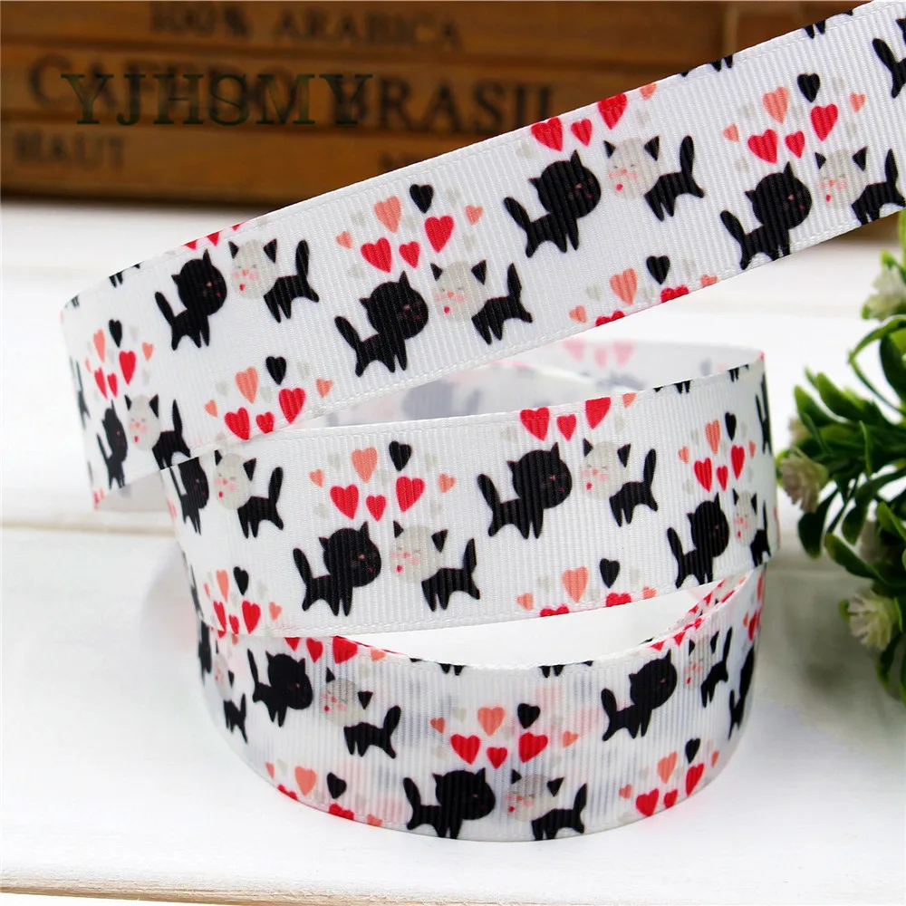 YJHSMY D 17329 1224 10 ярдов 25 мм мультфильм собака печатных grosgrain ленты Свадебные