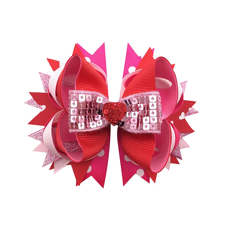 5 inch Tire hair girl's Heart shape bows headband children crocodile clip accessories headwear Activity decoration | Детская одежда