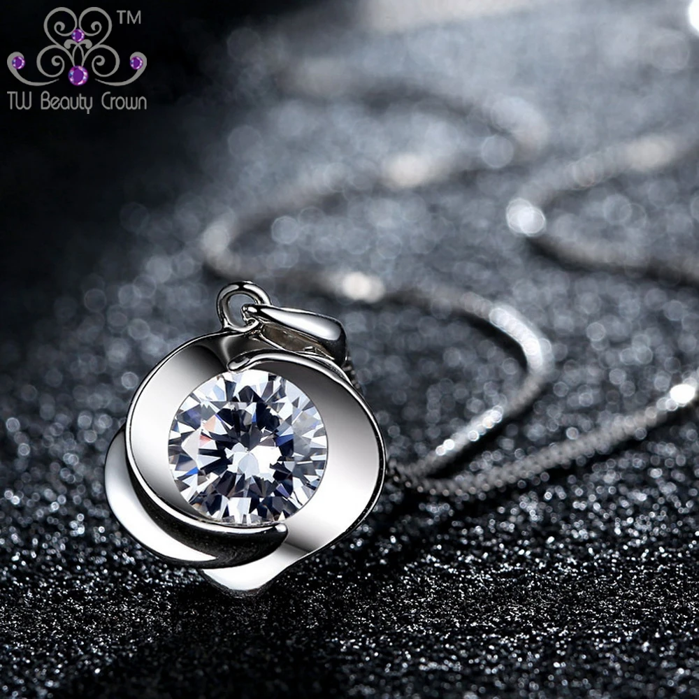 Женское ожерелье из серебра 2017 пробы с подвеской в виде цветка розы | Украшения и