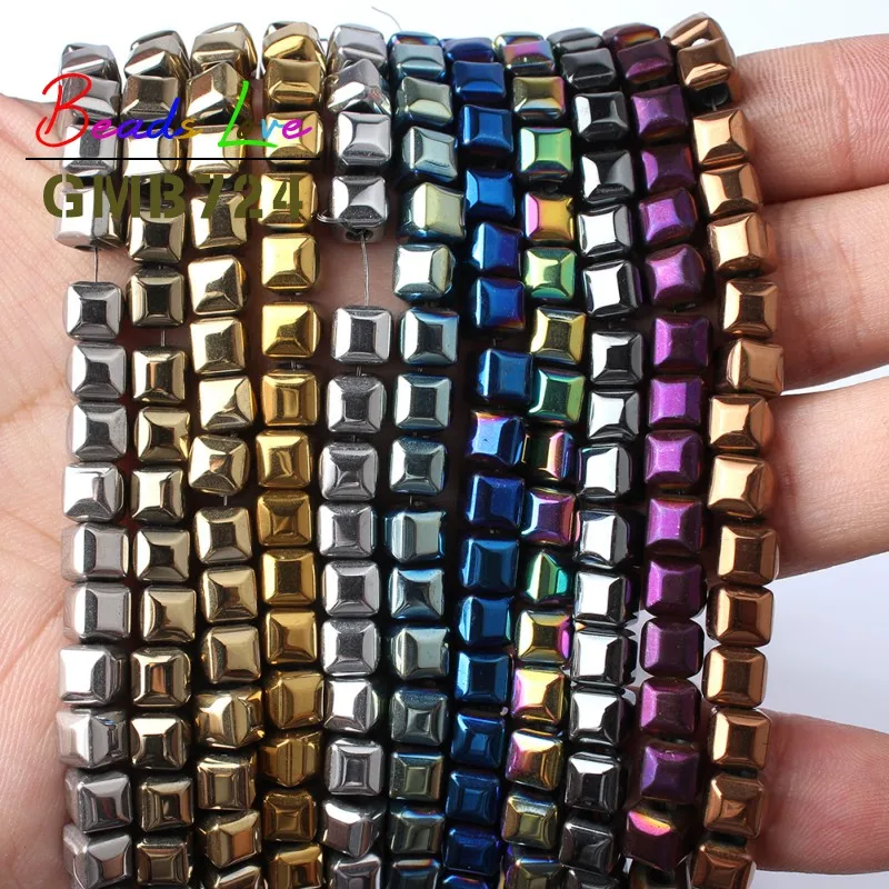 Бусины из гематита с большим отверстием для изготовления ювелирных изделий