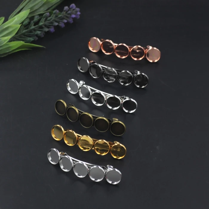Винтажные Украшения для волос 5 шт./лот кабошон базовая пустая Безель лотки 12 мм