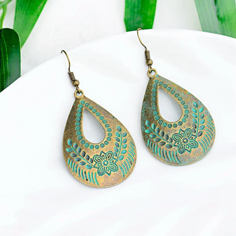 Женские винтажные серьги Amader в стиле бохо Jhumka капля воды цветок висячие