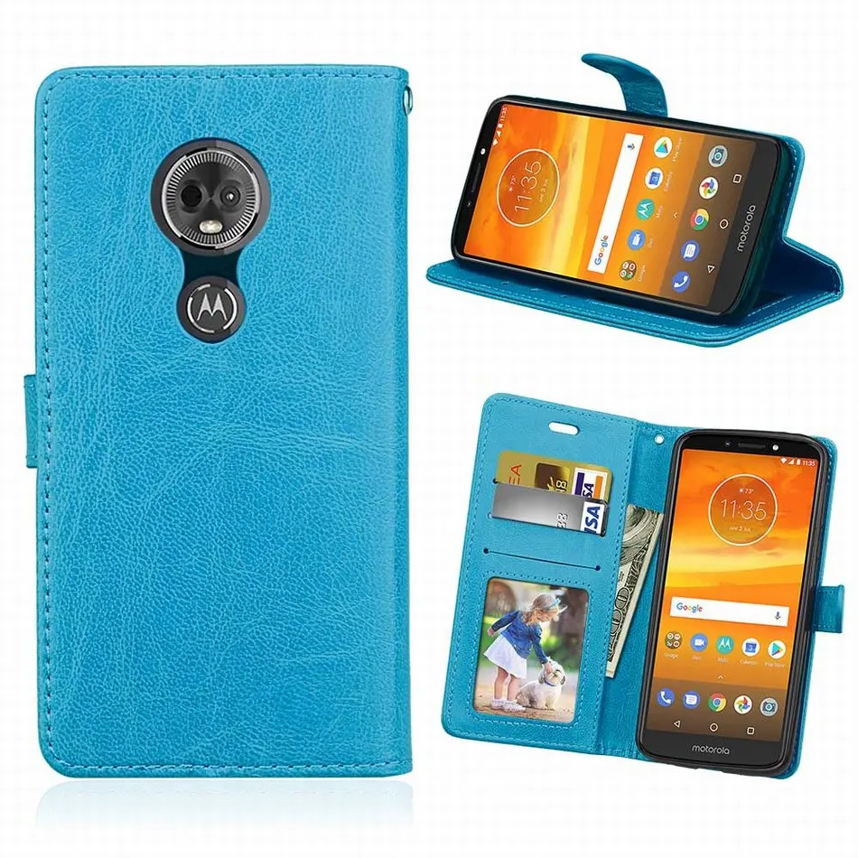 Простой чехол для телефона, Одноцветный чехол для Motorola Moto P30 Note E5 G6 Play G7 Plus One power Book, кожаный чехол с подставкой P08G