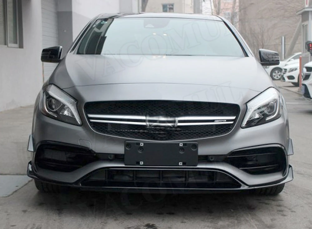 Передний передний губной разветвитель Canards для Benz A Class W176 A200 A250 A45 AMG боковой Бампер Планки- 8 шт. автомобильный Стайлинг