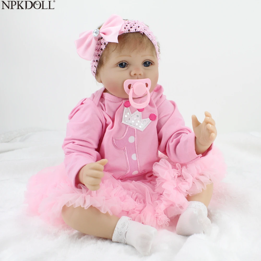 NPKDOLL 55 см силиконовая кукла для новорожденных маленьких девочек уличные игрушки