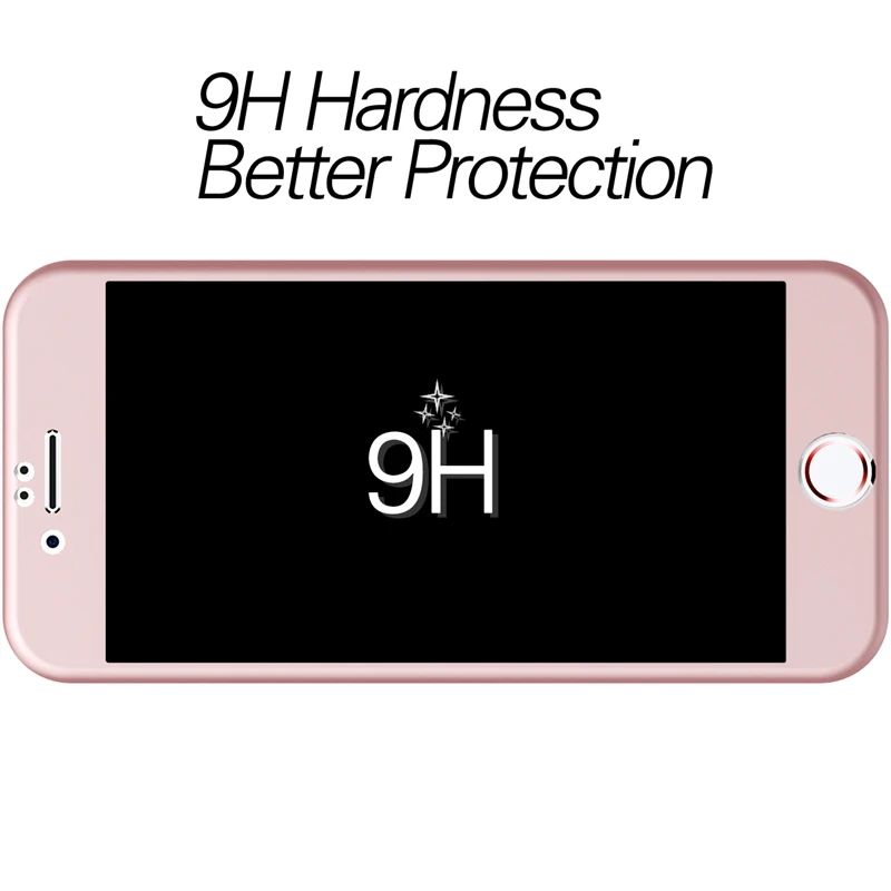 Грандевер полное покрытие для iPhone 6 6s 7 Plus защита экрана Стекло Закаленное стекло пленка розовое золото черный для девочек 9H защитный