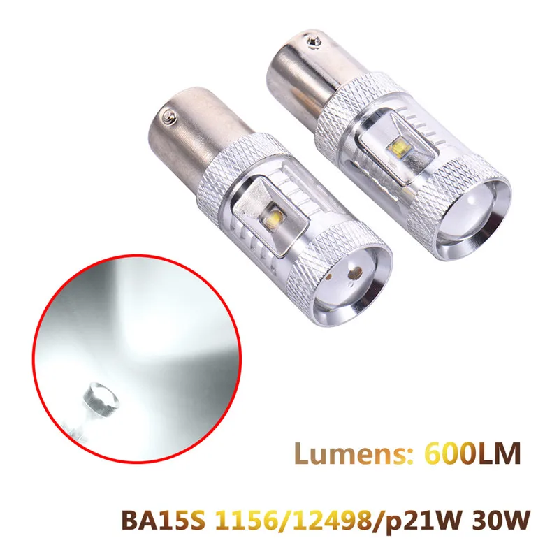 2 шт. Автомобильные светодиодные лампы 30 Вт S25 BA15S 1156 12498/p21W сигнальные заднего хода