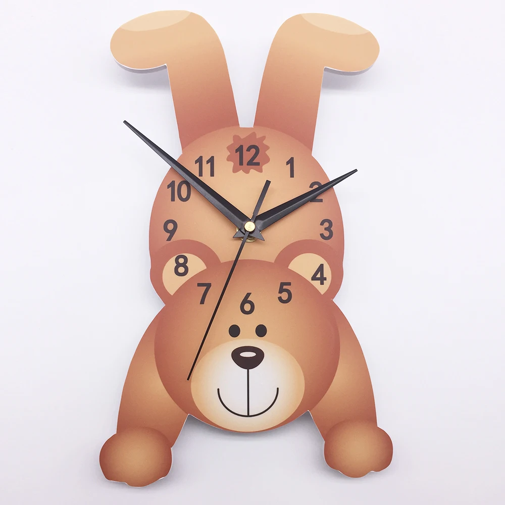 Новый милый мультфильм Медведь ПВХ 3D наклейка для настенных часов Horloge кварц
