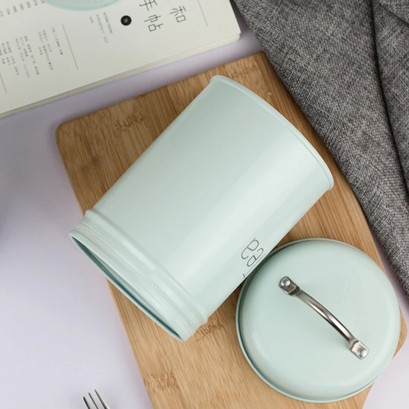 Металлическая герметичная банка в скандинавском стиле для хранения кофе сахара