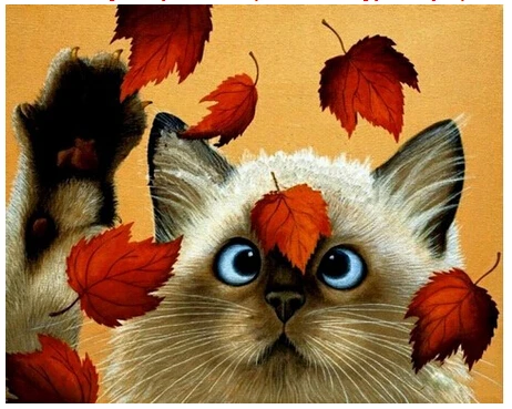 Белая Бриллиантовая Стразы в виде кота размер 40x30|diy diamond|diamond paintingdiy diamond painting |