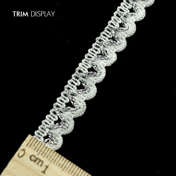 Плетеная лента Gimp из белого и серебряного кружева полиэстера отделка аппликация