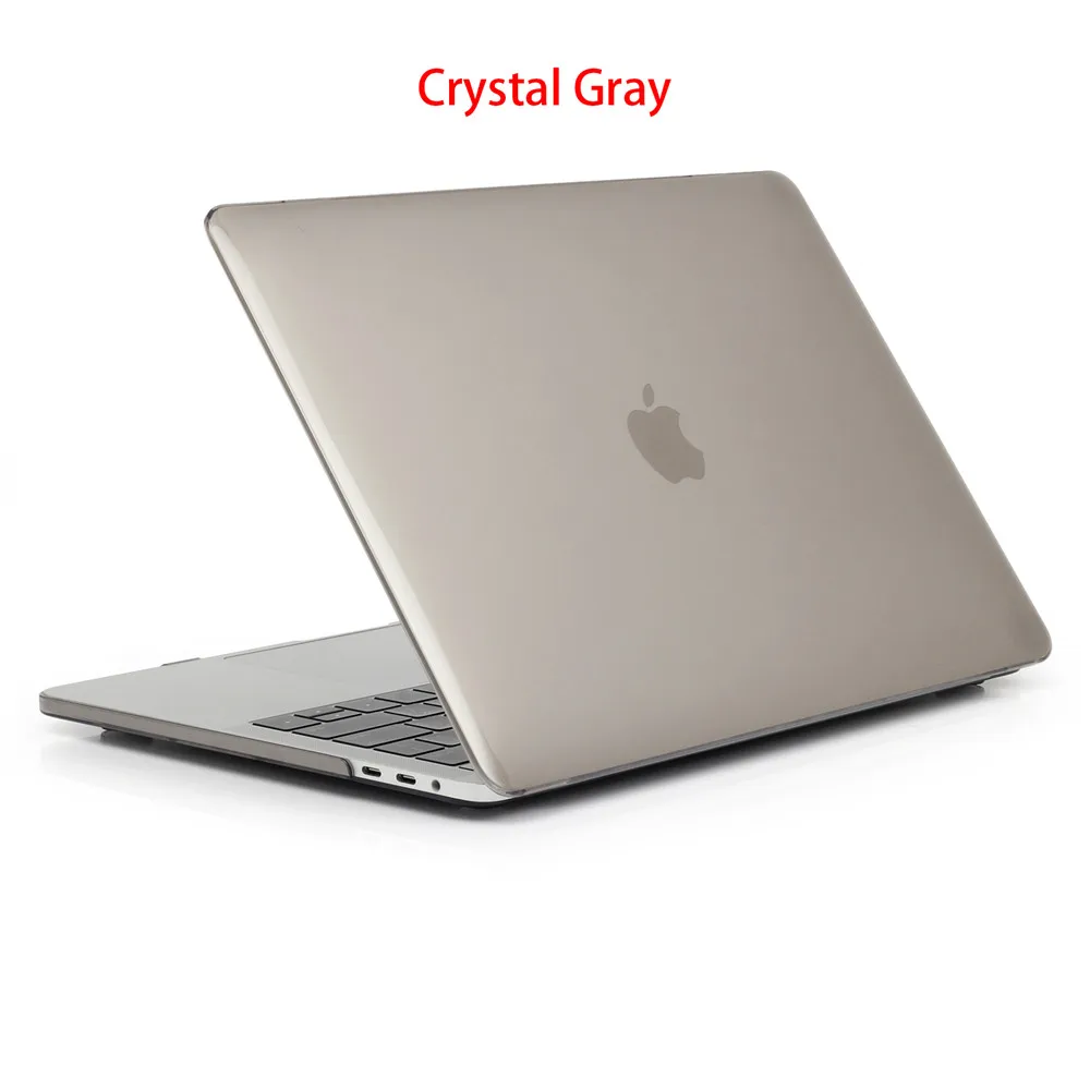 Crystal Gray Кристальный \ Матовый Прозрачный чехол для Apple Macbook Air Pro retina 11 12 13 15 сумка для ноутбука для Macbook New Air 13 A1932 чехол-крышка - Цвет: Crystal Gray
